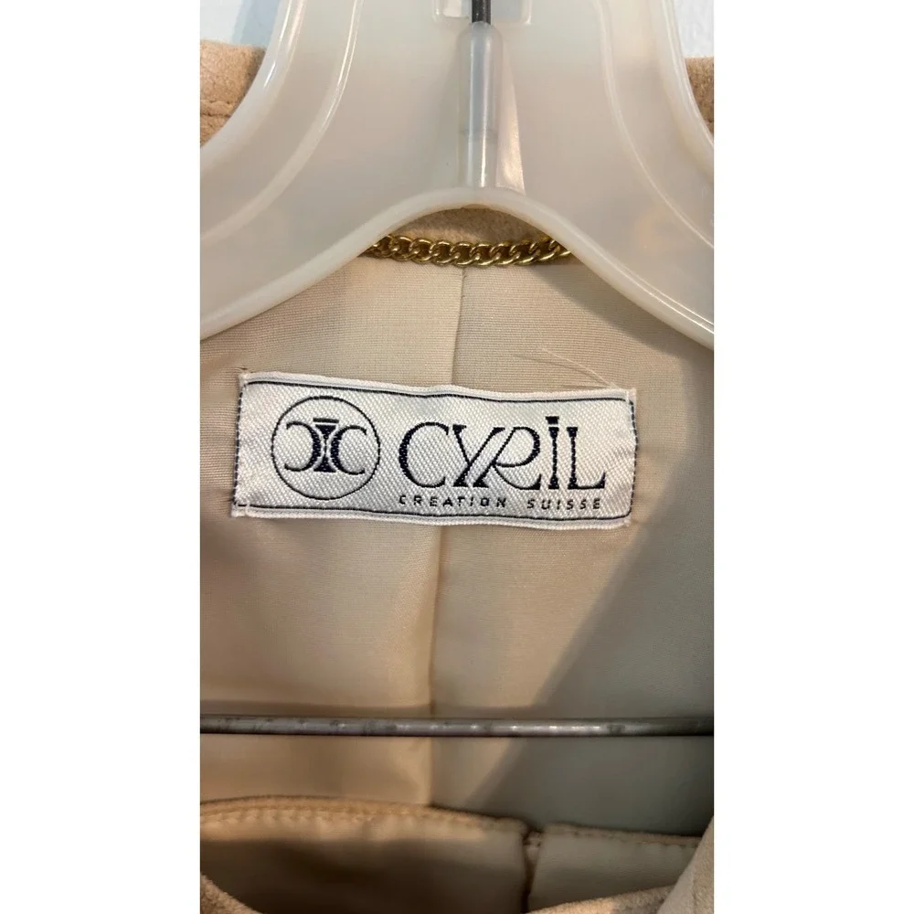 Cyril Creation Suisse Vintage West Suede Skirt Suit Beige 10 Dolly Parton costum